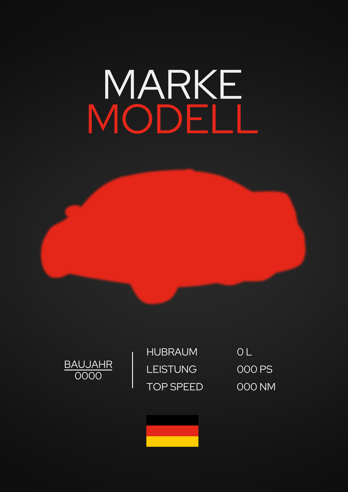 Individual Car Poster – Personalizable Design