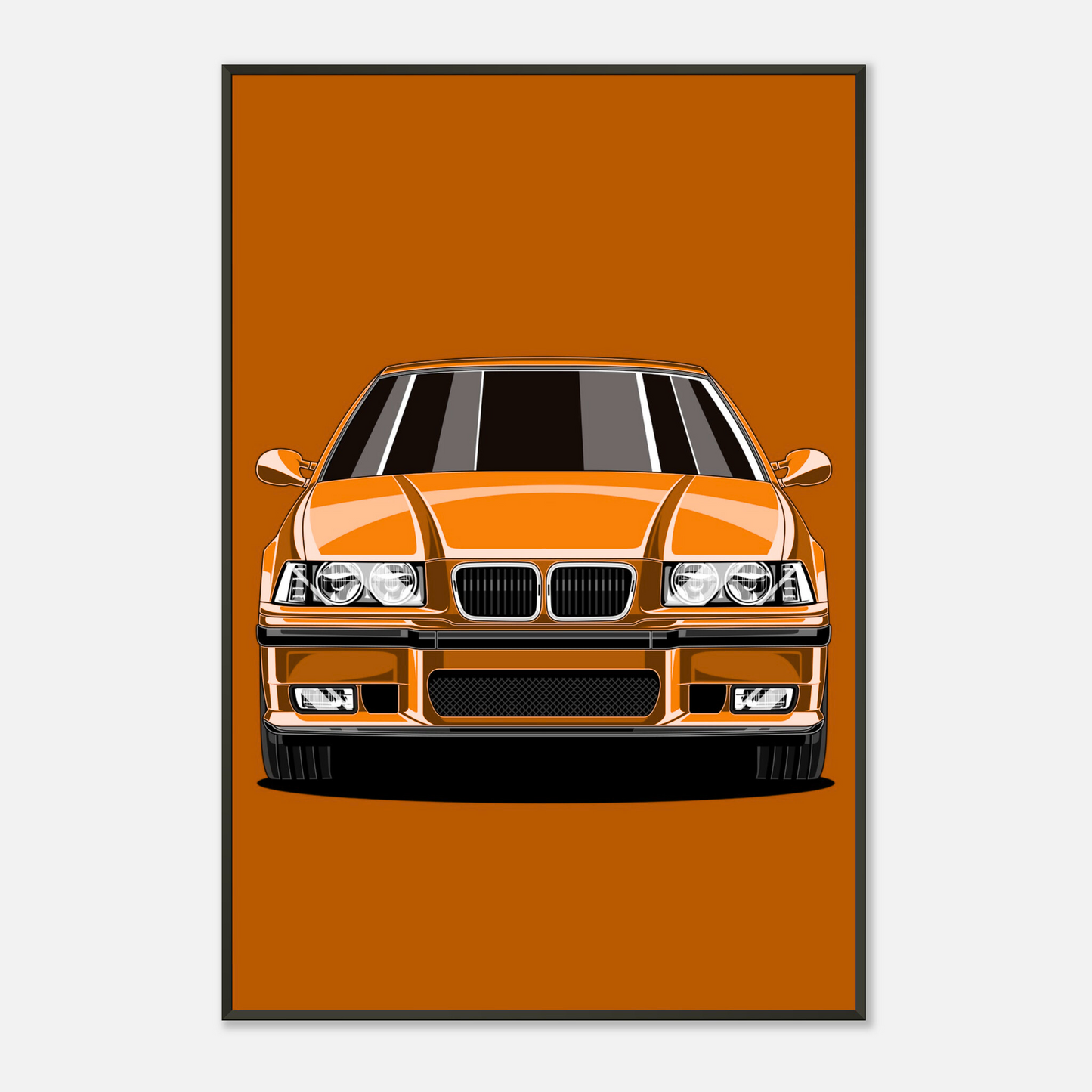 E36 Poster – Klassische Sportwagen Illustration vielen Farben (Blau, Rot, Grün) | Retro Auto Deko für Fans