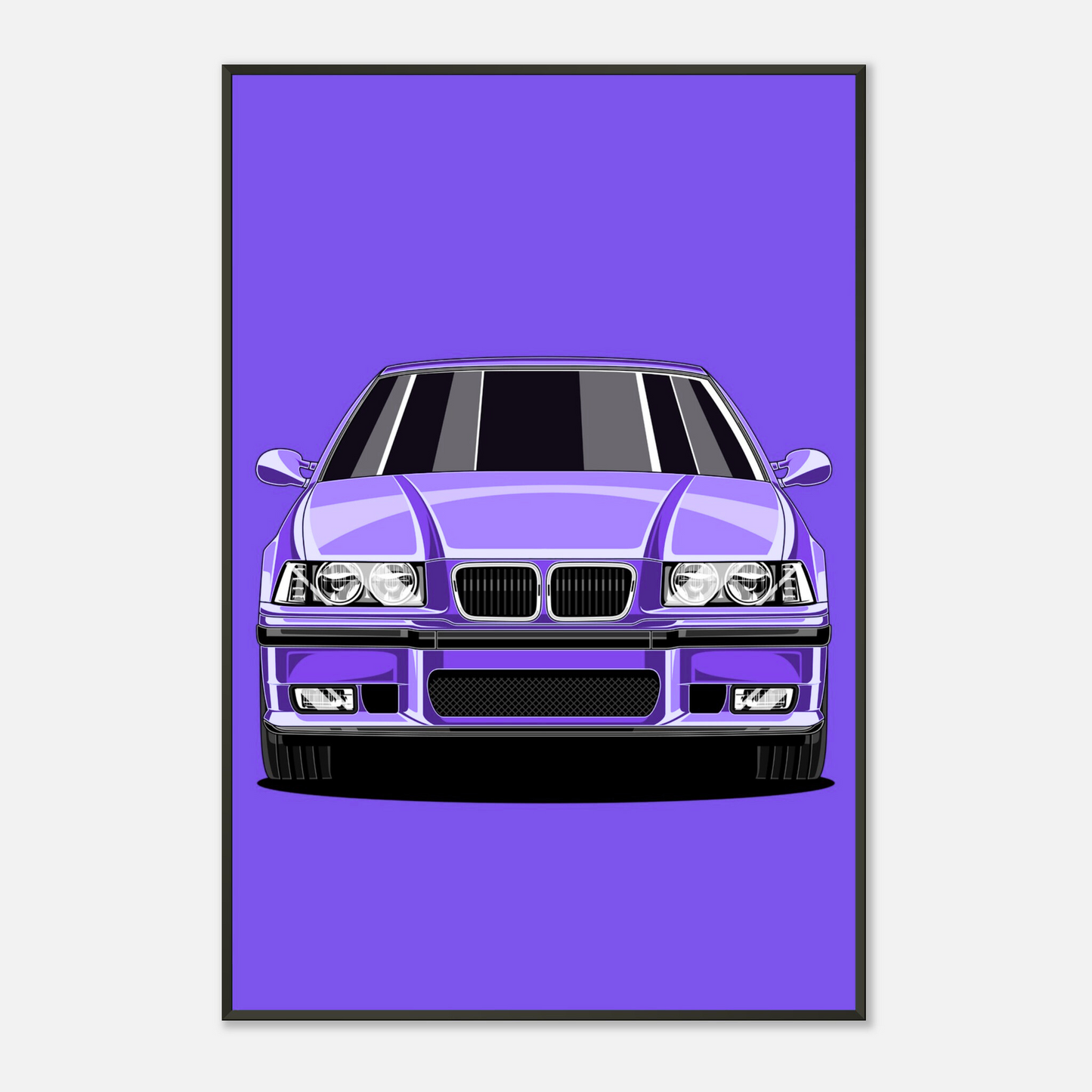 E36 Poster – Klassische Sportwagen Illustration vielen Farben (Blau, Rot, Grün) | Retro Auto Deko für Fans