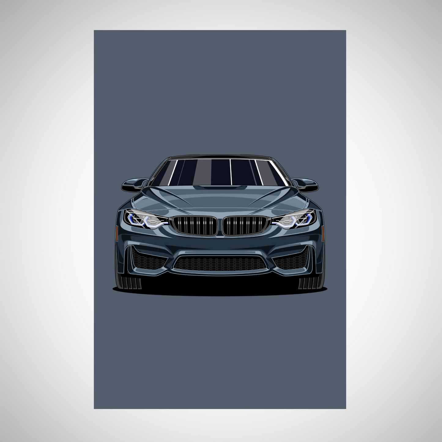 F82 Poster - Modern Sports Car Poster in Grey - Performance Illustration | Car Decoration for Fans