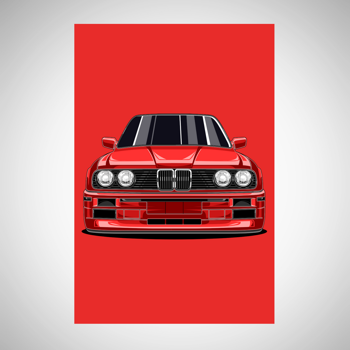 E30 Poster – Klassische Sportwagen Illustration | Retro Auto Deko für Fans